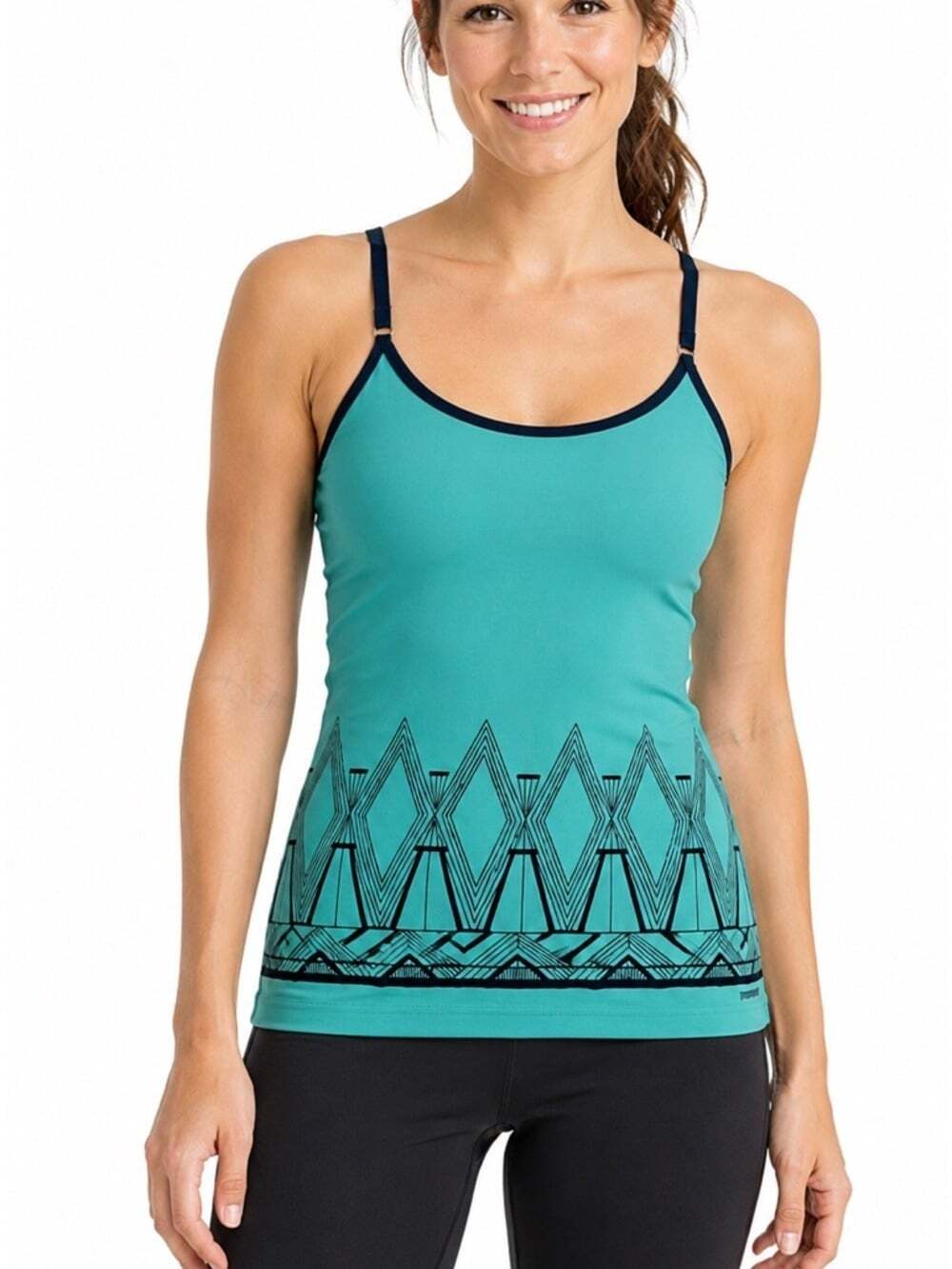 Patagonia Active Cami Tank NWT Small Geometric Print Shelf Bra Yoga Y2K